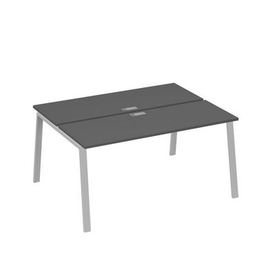 А4 С3 172 АР (Антрацит премиум/Серый) Рабочая станция на каркасе TRE столы 2х160