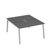 А4 С3 177 АР (Антрацит премиум/Серый) Рабочая станция на каркасе TRE столы 2х140