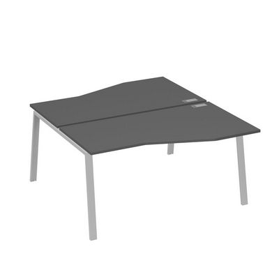 А4 С3 191 АР (Антрацит премиум/Серый) Рабочая станция каркас TRE столы 2х160 Техно