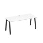 А4 А3 016 БП (Белый премиум/Антрацит) Стол письменный на металлокаркасе TRE