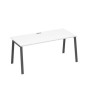 А4 А3 026 БП (Белый премиум/Антрацит) Стол письменный на металлокаркасе TRE