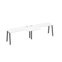 А4 А3 035-2 БП (Белый премиум/Антрацит) Рабочая станция TRE 2х160 столы Классика эргономичные