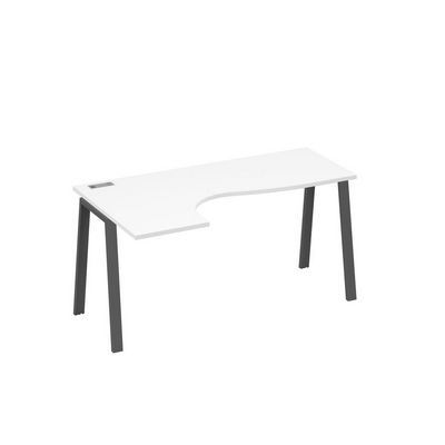 А4 А3 035 БП (Белый премиум/Антрацит) Стол эргономичный левый "Классика" на металлокаркасе TRE