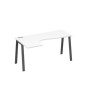 А4 А3 035 БП (Белый премиум/Антрацит) Стол эргономичный левый "Классика" на металлокаркасе TRE