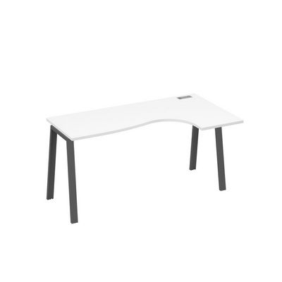 А4 А3 036 БП (Белый премиум/Антрацит) Стол эргономичный правый "Классика" на металлокаркасе TRE