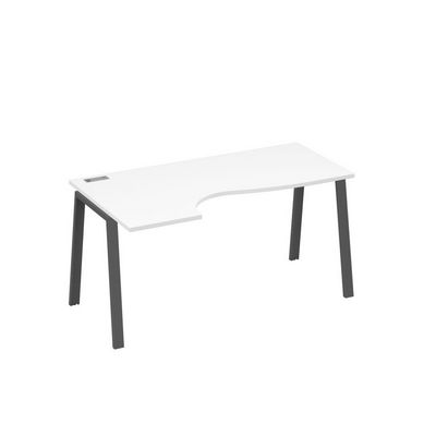 А4 А3 045 БП (Белый премиум/Антрацит) Стол эргономичный левый "Классика" на металлокаркасе TRE