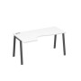А4 А3 045 БП (Белый премиум/Антрацит) Стол эргономичный левый "Классика" на металлокаркасе TRE