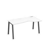 А4 А3 046 БП (Белый премиум/Антрацит) Стол эргономичный правый "Классика" на металлокаркасе TRE