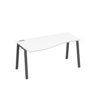 А4 А3 065 БП (Белый премиум/Антрацит) Стол эргономичный левый "Техно" на металлокаркасе TRE
