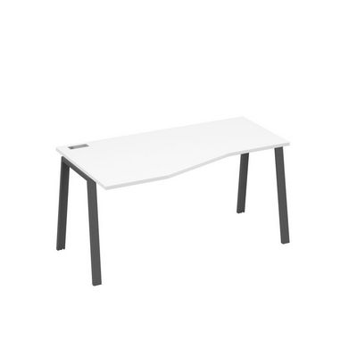 А4 А3 065 БП (Белый премиум/Антрацит) Стол эргономичный левый "Техно" на металлокаркасе TRE