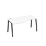 А4 А3 065 БП (Белый премиум/Антрацит) Стол эргономичный левый "Техно" на металлокаркасе TRE