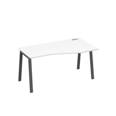 А4 А3 066 БП (Белый премиум/Антрацит) Стол эргономичный правый "Техно" на металлокаркасе TRE
