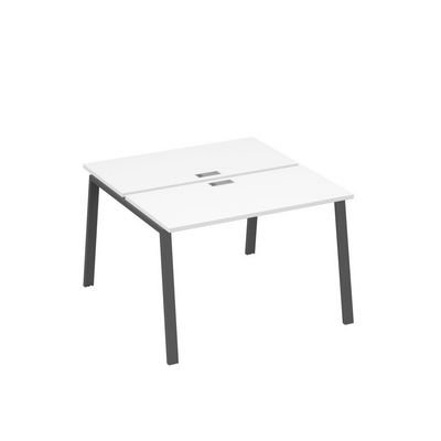 А4 А3 170 БП (Белый премиум/Антрацит) Рабочая станция на каркасе TRE столы 2х120