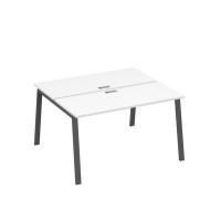 А4 А3 171 БП (Белый премиум/Антрацит) Рабочая станция на каркасе TRE столы 2х140