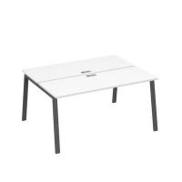 А4 А3 172 БП (Белый премиум/Антрацит) Рабочая станция на каркасе TRE столы 2х160