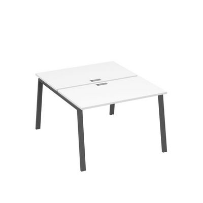 А4 А3 173 БП (Белый премиум/Антрацит) Рабочая станция на каркасе TRE столы 2х120