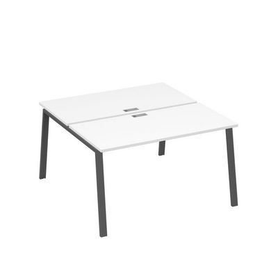 А4 А3 174 БП (Белый премиум/Антрацит) Рабочая станция на каркасе TRE столы 2х140