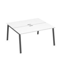 А4 А3 175 БП (Белый премиум/Антрацит) Рабочая станция на каркасе TRE столы 2х160