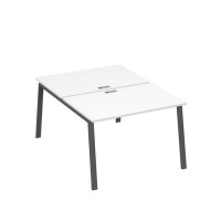 А4 А3 176 БП (Белый премиум/Антрацит) Рабочая станция на каркасе TRE столы 2х120