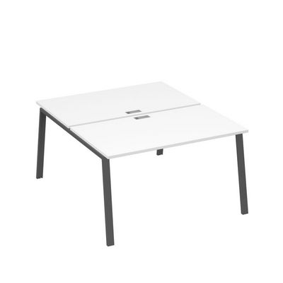 А4 А3 177 БП (Белый премиум/Антрацит) Рабочая станция на каркасе TRE столы 2х140