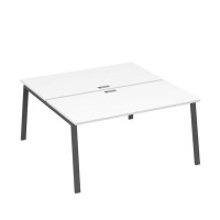 А4 А3 178 БП (Белый премиум/Антрацит) Рабочая станция на каркасе TRE столы 2х160