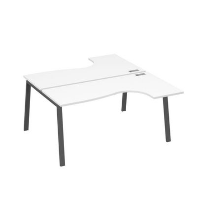 А4 А3 182 БП (Белый премиум/Антрацит) Рабочая станция опоры TRE столы 2х160 Классика