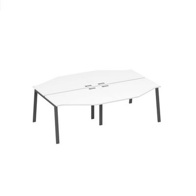 А4 А3 186-2 БП (Белый премиум/Антрацит) Рабочая станция каркас TRE столы 4х120 Техно