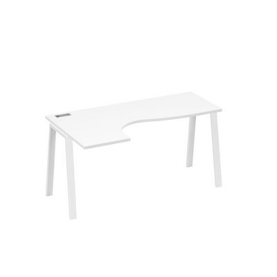А4 Б3 035 БП (Белый премиум/Белый) Стол эргономичный левый "Классика" на металлокаркасе TRE