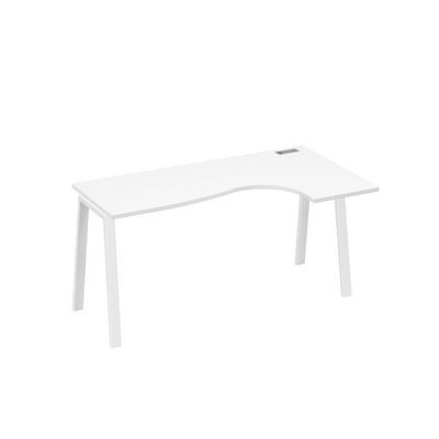 А4 Б3 036 БП (Белый премиум/Белый) Стол эргономичный правый "Классика" на металлокаркасе TRE