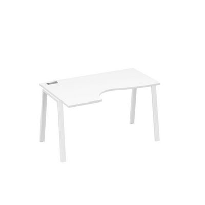 А4 Б3 043 БП (Белый премиум/Белый) Стол эргономичный левый "Классика" на металлокаркасе TRE