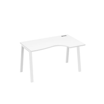 А4 Б3 044 БП (Белый премиум/Белый) Стол эргономичный правый "Классика" на металлокаркасе TRE
