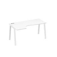 А4 Б3 045 БП (Белый премиум/Белый) Стол эргономичный левый "Классика" на металлокаркасе TRE