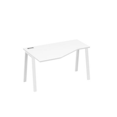 А4 Б3 053 БП (Белый премиум/Белый) Стол эргономичный левый "Техно" на металлокаркасе TRE