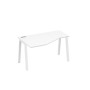 А4 Б3 053 БП (Белый премиум/Белый) Стол эргономичный левый "Техно" на металлокаркасе TRE