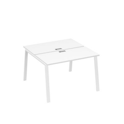 А4 Б3 170 БП (Белый премиум/Белый) Рабочая станция на каркасе TRE столы 2х120