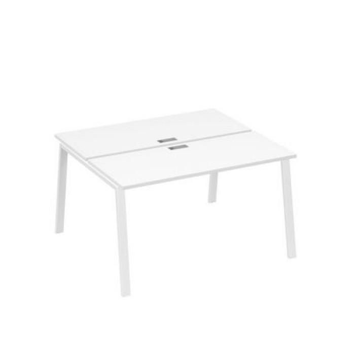 А4 Б3 171 БП Рабочая станция на каркасе TRE столы 2х140, белый премиум, белый металл