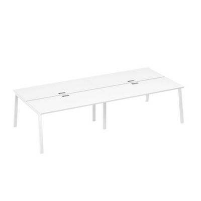 А4 Б3 175-2 БП (Белый премиум/Белый) Рабочая станция на металлокаркасе TRE 4х160