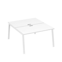 А4 Б3 177 БП (Белый премиум/Белый) Рабочая станция на каркасе TRE столы 2х140