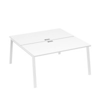 А4 Б3 178 БП (Белый премиум/Белый) Рабочая станция на каркасе TRE столы 2х160