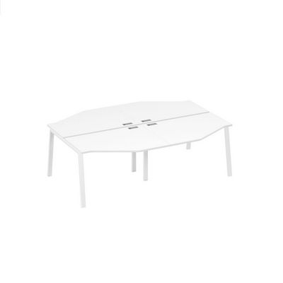 А4 Б3 186-2 БП (Белый премиум/Белый) Рабочая станция каркас TRE столы 4х120 Техно