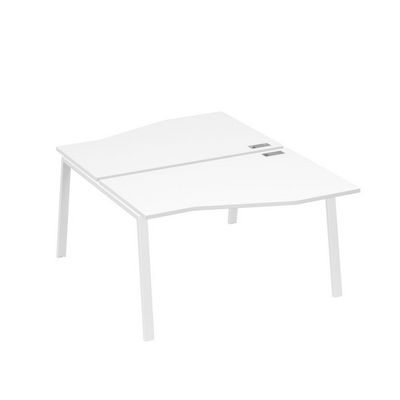 А4 Б3 190 БП (Белый премиум/Белый) Рабочая станция каркас TRE столы 2х140 Техно