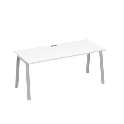 А4 С3 016 БП (Белый премиум/Серый) Стол письменный на металлокаркасе TRE