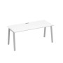 А4 С3 016 БП (Белый премиум/Серый) Стол письменный на металлокаркасе TRE