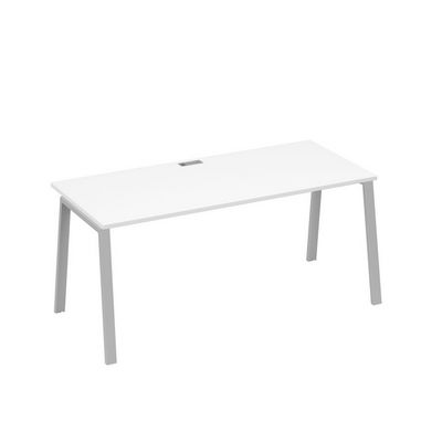 А4 С3 026 БП (Белый премиум/Серый) Стол письменный на металлокаркасе TRE