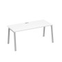 А4 С3 026 БП (Белый премиум/Серый) Стол письменный на металлокаркасе TRE
