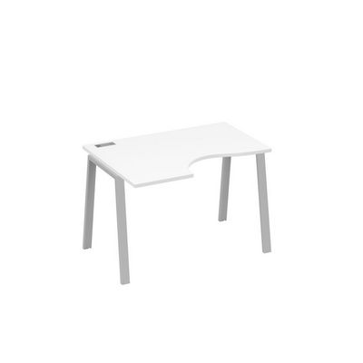 А4 С3 041 БП (Белый премиум/Серый) Стол эргономичный левый "Классика" на металлокаркасе TRE