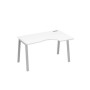 А4 С3 044 БП (Белый премиум/Серый) Стол эргономичный правый "Классика" на металлокаркасе TRE