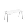 А4 С3 045 БП (Белый премиум/Серый) Стол эргономичный левый "Классика" на металлокаркасе TRE