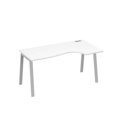 А4 С3 046 БП (Белый премиум/Серый) Стол эргономичный правый "Классика" на металлокаркасе TRE