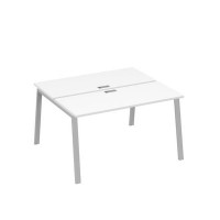 А4 С3 171 БП (Белый премиум/Серый) Рабочая станция на каркасе TRE столы 2х140